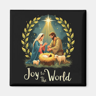 Christmas Nativity Christian Birth Of Jesus Joy To Magnet
