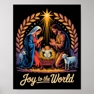 Christmas Nativity Christian Birth Of Jesus Joy To Poster