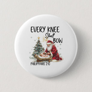Christmas Nativity Christian Mens Every Knee Shall 6 Cm Round Badge