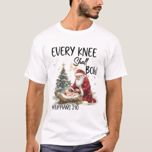 Christmas Nativity Christian Mens Every Knee Shall T-Shirt