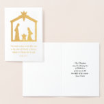 Christmas Nativity Christian Religious Jesus Foil Card<br><div class="desc">Silhouette of the holy family in the stable. Luke 2:11 verse.</div>