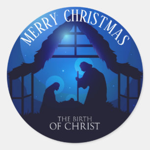 Christmas Nativity Classic Round Sticker