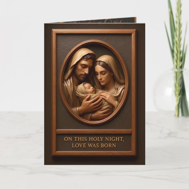 Christmas Nativity Folded Greeting Card (Front)