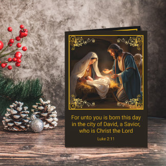 Christmas Nativity Holy Family Religious  Holiday Card