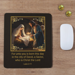 Christmas Nativity Holy Family Religious  Mouse Pad