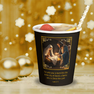 Christmas Nativity Holy Family Religious  Paper Cups