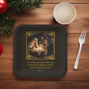 Christmas Nativity Holy Family Religious  Paper Plate