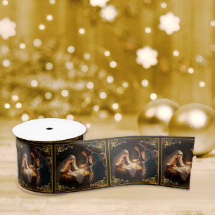 Christmas Nativity Holy Family Religious  Satin Ribbon