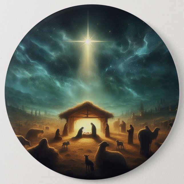Christmas/Nativity/Jesus 6 Cm Round Badge (Front)