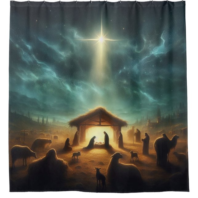 Christmas/Nativity/Jesus Shower Curtain (Front)