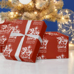 Christmas Nativity Joy to the World Red & White Wrapping Paper<br><div class="desc">Wrap gifts from your family to others with this Nativity Scene Joy to the World Christmas wrapping paper. Personalise it with a message from your family to add your personal touch. Express the true reason for the Christmas season celebrating the birth of Jesus. Red and White Christmas Nativity scene announcing...</div>
