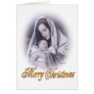 Christmas nativity Madonna and Child card