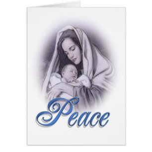 Christmas nativity Madonna and Child card