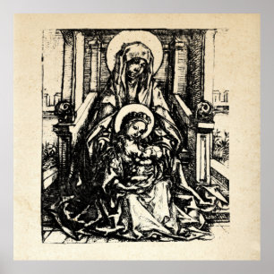 Christmas Nativity Madonna and Child Virgin Mary Poster