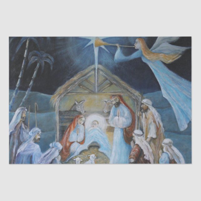 Christmas Nativity Manger Decoupage Tissue Paper (Front)