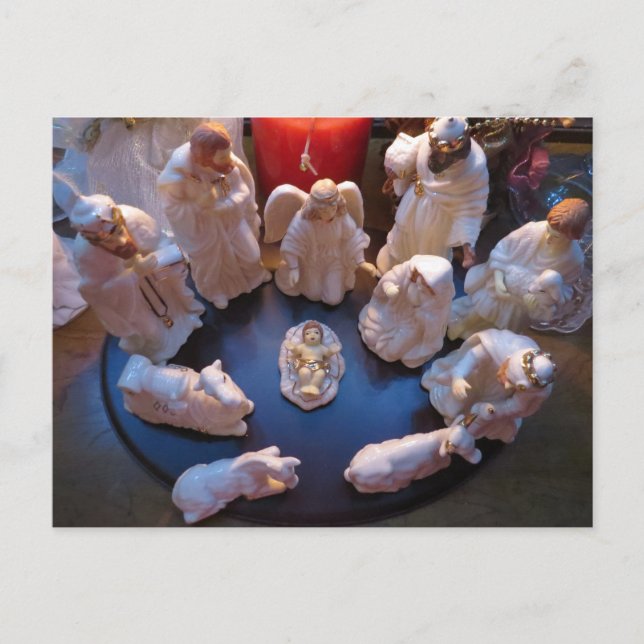 Christmas Nativity Manger Scene Holiday Postcard (Front)