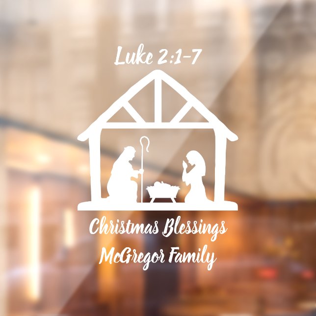 Christmas Nativity Manger Scripture Family Name (Sheet 2)