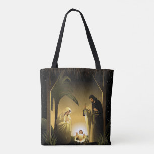 Christmas Nativity Mary, Joseph and Baby Jesus Tote Bag