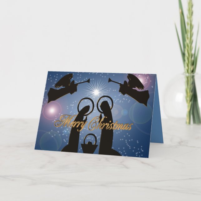 Christmas Nativity modern greeting card (Front)