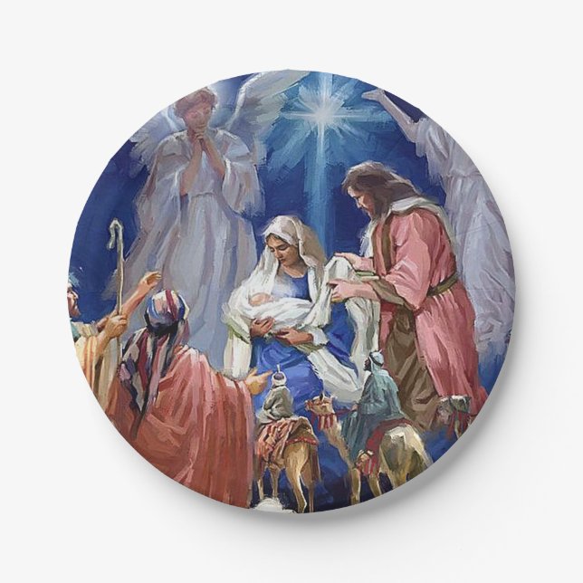 CHRISTMAS NATIVITY PAPER PLATES (Front)