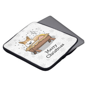 Christmas Nativity Pembroke Welsh Corgi (red1) Fun Laptop Sleeve