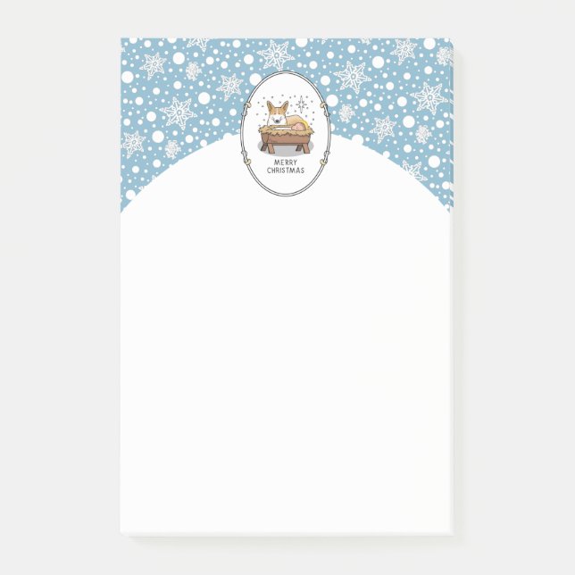 Christmas Nativity Pembroke Welsh Corgi (red1) Fun Post-it Notes (Front)