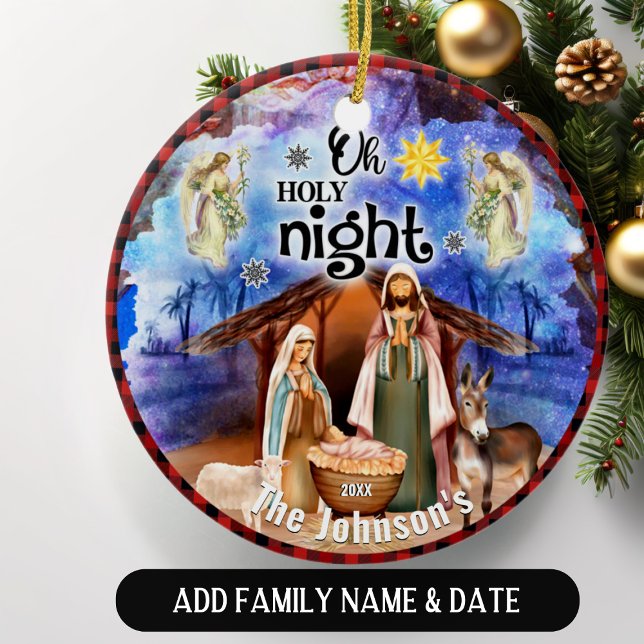  Christmas Nativity Personalised Family Ceramic Ornament (Creator Uploaded)