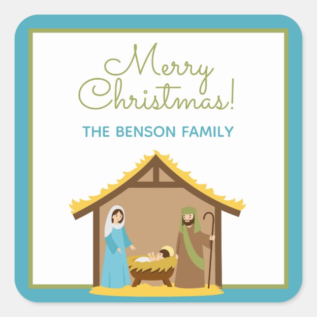 Christmas Nativity Personalised Gift Stickers (Front)