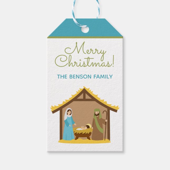 Christmas Nativity Personalised Gift Tags (Front)