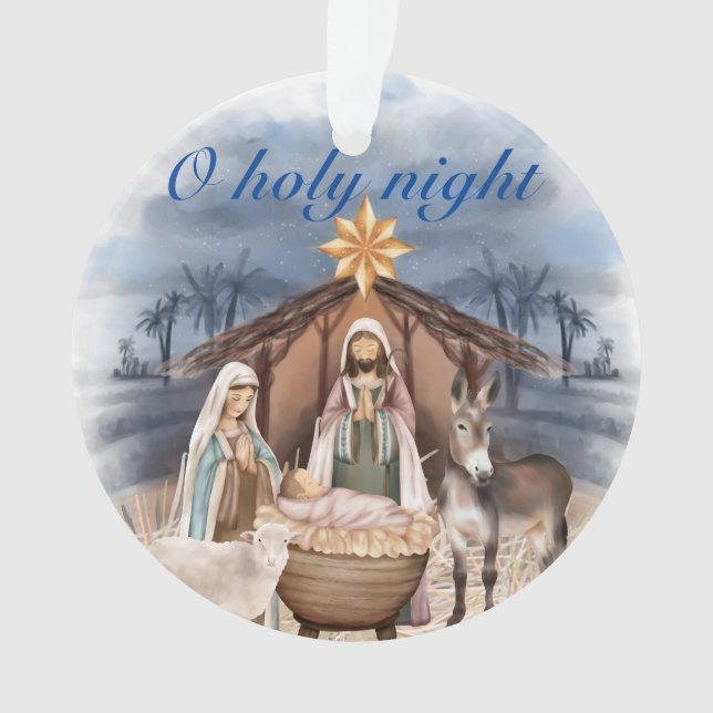 Christmas Nativity scene Acrylic Ornament (Front)