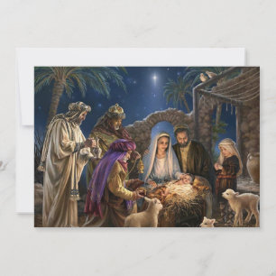 Christmas Nativity scene Blessings of Christmas Holiday Card
