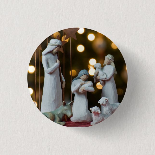 Christmas Nativity Scene Button (Front)