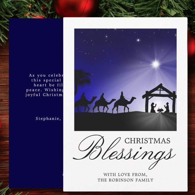 Christmas Nativity Scene Christian Blessing Holiday Card (Creator Uploaded)