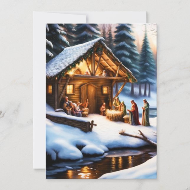 Christmas Nativity Scene Holiday Card (Front)
