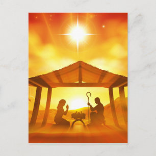 Christmas Nativity Scene Holiday Postcard