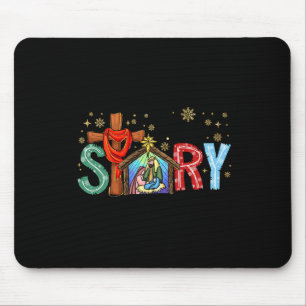 Christmas Nativity Scene Jesus Cross True Story Xm Mouse Pad