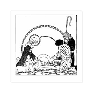 Christmas Nativity Scene Jesus Virgin Mary Joseph Rubber Stamp