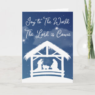 Christmas Nativity Scene Joy to the World Holiday Card