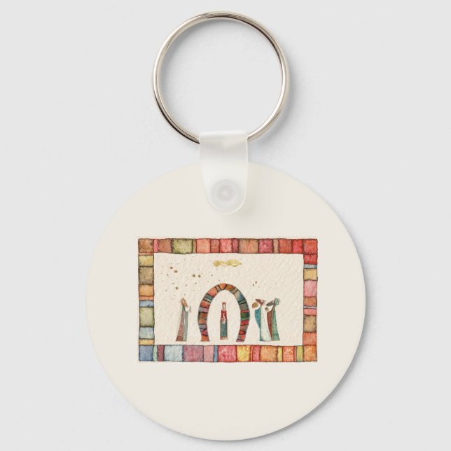  Christmas nativity scene Keychain Ceramic Ball Ch (Front)