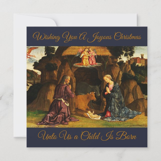 Christmas Nativity Scene of the Holy Family  Card (Front)