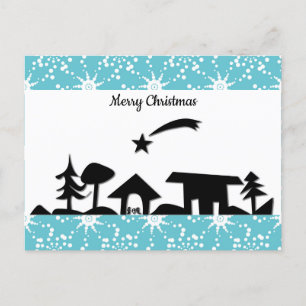 Christmas nativity scene  postcard