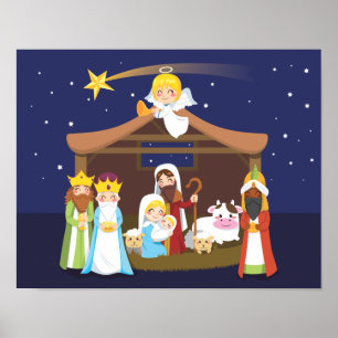Christmas Nativity Scene Poster