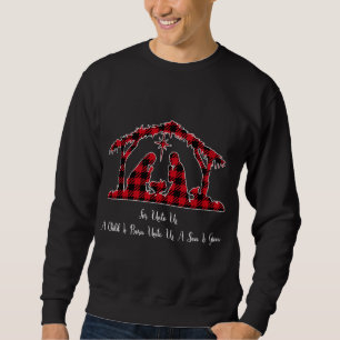 Christmas Nativity Scene Red Plaid Costume Isaiah Sweatshirt