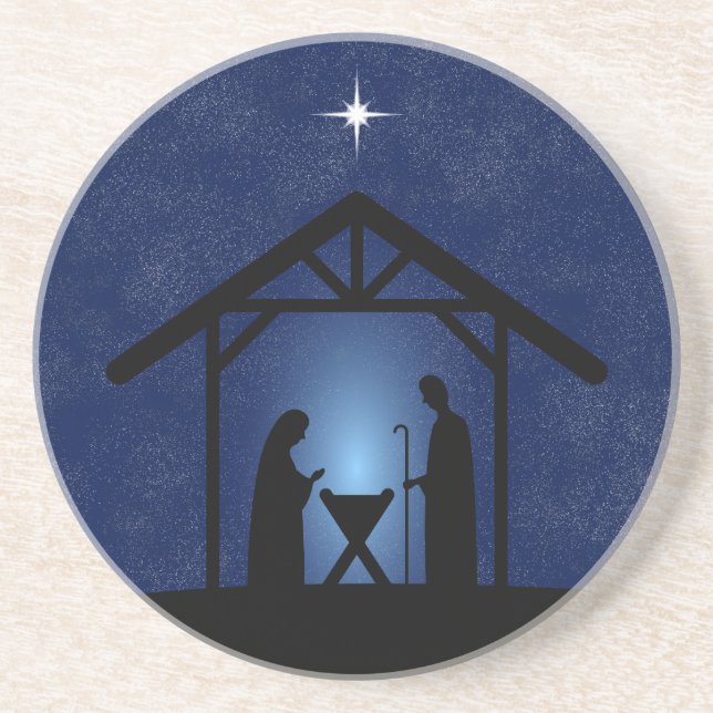 Christmas Nativity Scene Religious Coaster (Front)