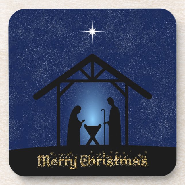 Christmas Nativity Scene Religious Coaster (Front)