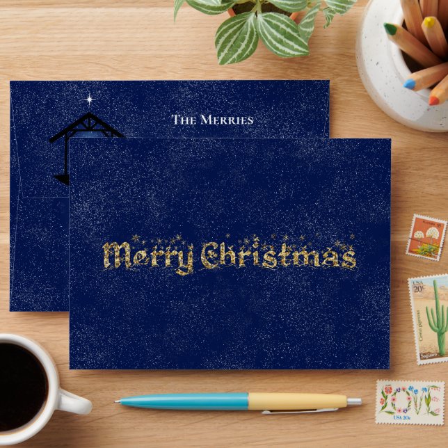 Christmas Nativity Scene Religious Envelope (Desk)