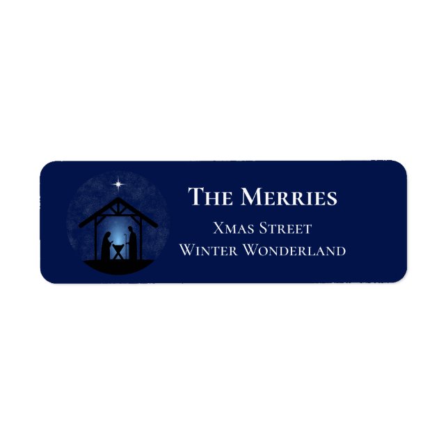 Christmas Nativity Scene Religious Return Address Label (Front)