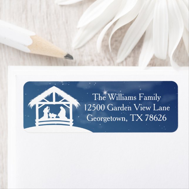 Christmas Nativity Scene Religious Return Address Label (Insitu)