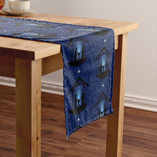 Christmas Nativity Scene Religious Short Table Runner (In Situ)