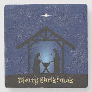 Christmas Nativity Scene Religious Stone Coaster